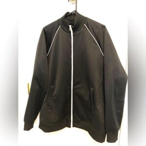 Club Room men’s XXL black zip up lightweight jacket. Fleece lined. Ex condition